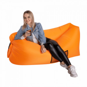 Sac podea, scaun gonflabil, portocaliu, 190 cm - TP279237 - Img 13