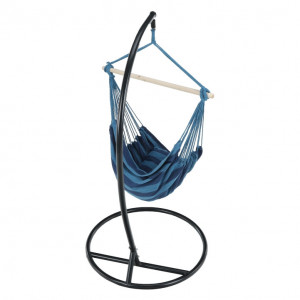 Scaun balansoar suspendabil, hamac, leagăn agăţat, albastru, 100x130 cm - TP254340 - Img 8