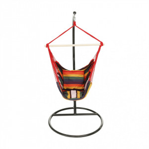 Scaun balansoar suspendabil, hamac, leagăn agăţat, roşu, 100x100x130 cm - TP254341 - Img 8