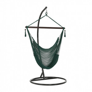 Scaun balansoar suspendabil, hamac, leagăn agăţat, verde, 130x100 cm - TP262393 - Img 7