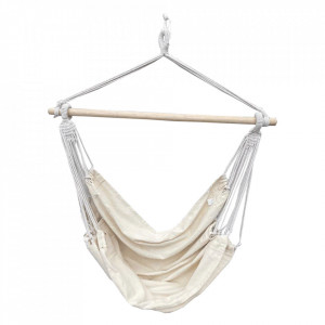 Scaun balansoar suspendabil, leagăn agăţat, alb, 100x130 cm - TP300321 - Img 1