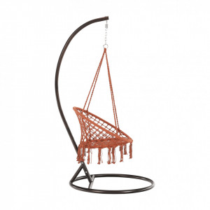 Scaun balansoar suspendabil, leagăn agăţat, maro, 80x120 cm - TP295531 - Img 6