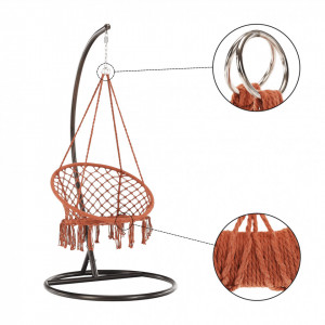 Scaun balansoar suspendabil, leagăn agăţat, maro, 80x120 cm - TP295531 - Img 13
