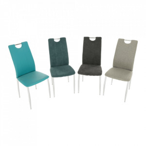 Scaun bucătărie, material textil bej/crom - TP201245 - Img 12
