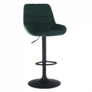 Scaun de bar, material textil Velvet verde închis - TP299530 - Img 1