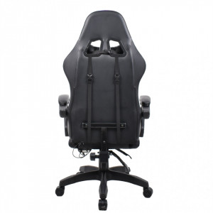 Scaun de birou cu iluminare RGB, gaming, negru, 64x60x127-137 cm - TP279983 - Img 6