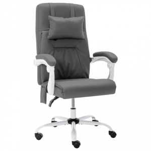 Scaun de birou cu masaj, gri, piele ecologică - V20313V - Img 2