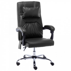 Scaun de birou cu masaj, negru, piele ecologică - V20292V - Img 2