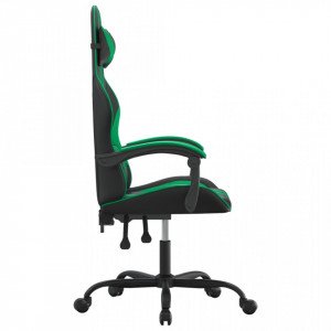 Scaun de gaming pivotant, negru și verde, piele ecologică - V349522V - Img 4