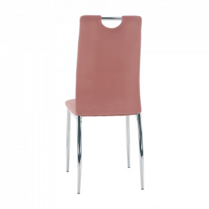 Scaun de masă, ţesătură de catifea roz / crom - TP285431 - Img 3