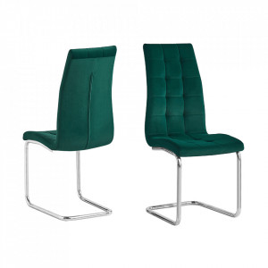 Scaun de masă, ţesătură de catifea smarald / crom - TP285443 - Img 3