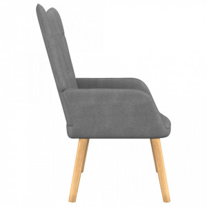 Scaun de relaxare cu taburet, gri închis, textil - V327535V - Img 4