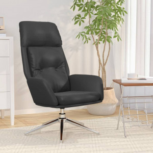 Scaun de relaxare, negru, piele naturală - V341285V - Img 2