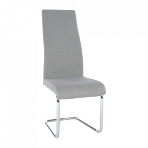 Scaun dining, material textil gri deschis/crom - TP182175 - Img 1