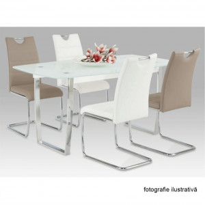 Scaun dining, negru / cusături deschise la culoare - TP182221 - Img 2