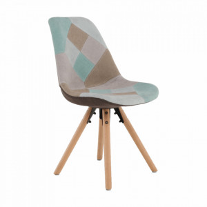Scaun dining, patchwork mentol/maro - TP258420 - Img 4