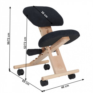 Scaun genunchi ergonomic, negru, 46x65x56-72 cm - TP279425 - Img 4