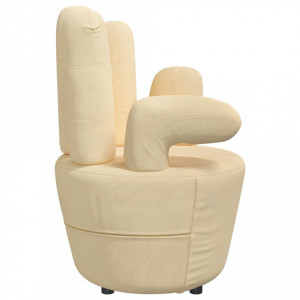 Scaun în formă de mână, crem, catifea - V335847V - Img 4