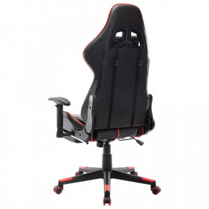 Scaun jocuri cu suport picioare, negru/roșu, piele artificială - V20511V - Img 4