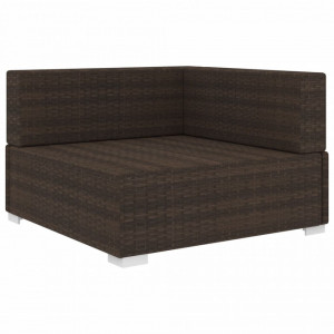 Scaun modular de colt, 1 buc., maro, poliratan, cu perne - V46797V - Img 2