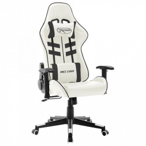 Scaun pentru jocuri, alb și negru, piele artificială - V20535V - Img 2