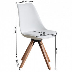 Scaun pivotant elegant, alb - TP288201 - Img 2