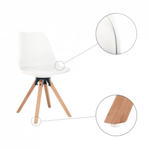 Scaun pivotant elegant, alb - TP288201 - Img 12