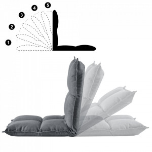 Scaun podea, 110 x 55 x 11 cm, gri deschis, reglabil in 5 trepte - P65760489 - Img 3