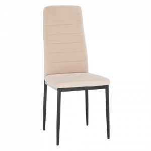 Scaun, ţesătură catifea bej / metal negru - TP285403 - Img 7