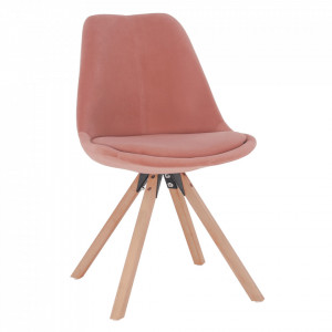 Scaun, ţesătură de catifea roz / fag - TP285416