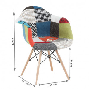 Scaun, ţesătură patchwork/fag - TP228663 - Img 11