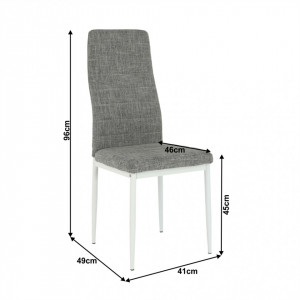 Scaun, textil gri deschis/metal alb - TP201232 - Img 17