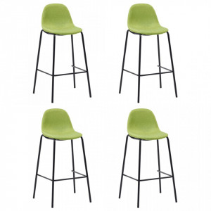Scaune de bar, 4 buc., verde, material textil - V281534V