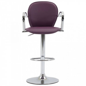 Scaune de bar cu brate, 2 buc., violet, piele ecologica - V249708V - Img 4