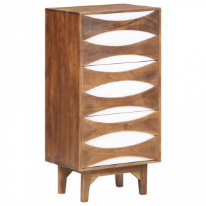 Scrin cu sertare, 43,5 x 35 x 90 cm, lemn masiv de acacia - V323542V - Img 2
