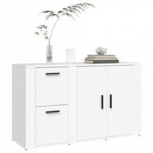 Servantă, alb, 100x33x59,5 cm, lemn prelucrat - V820996V - Img 4