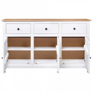 Servanta, alb, 135 x 40 x 80 cm, lemn masiv de pin, gama Panama - V282705V - Img 4