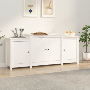 Servantă, alb, 164x37x68 cm, lemn masiv de pin - V821493V - Img 2