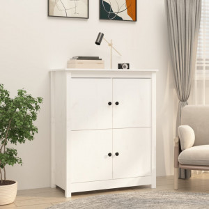 Servantă, alb, 83x41,5x100 cm, lemn masiv de pin - V821508V - Img 2