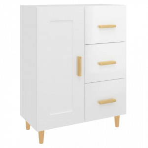 Servantă, alb extralucios, 69,5x34x90 cm, lemn compozit - V812228V - Img 1