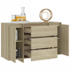 Servantă cu 3 sertare, stejar Sonoma, 120x41x75 cm, PAL - V809614V - Img 3