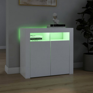 Servantă cu lumini LED, alb, 80x35x75 cm - V804328V - Img 4
