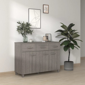 Servantă, gri deschis, 113x40x80 cm, lemn masiv de pin - V340443V - Img 2