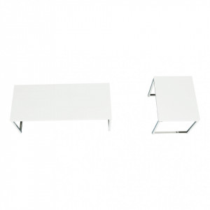 Set 2 măsuţe de cafea, alb lucios, 100x40 cm și 50x40 cm - TP252416 - Img 18