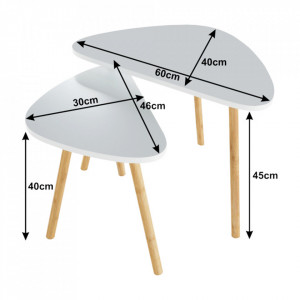 Set a două măsuţe de cafea, alb, 46x30x40 cm - TP227894 - Img 19