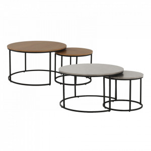 Set de 2 măsuţe de cafe, gri și negru, 80x45 cm, 50x40 cm - TP261525 - Img 18