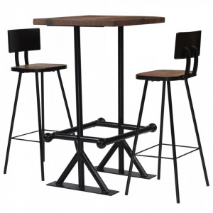 Set de bar, 3 piese, lemn masiv reciclat - V245394V