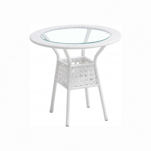 Set de grădină din ratan cu 3 piese, 1 măsuţă şi 2 scaune, alb - TP254779 - Img 5