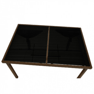 Set de grădină din ratan cu 7 piese, 1 masă şi 6 scaune, crem - TP186614 - Img 11