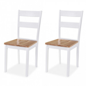 Set mobilier bucatarie, 3 piese, MDF si lemn de hevea, alb - V274942V - Img 3